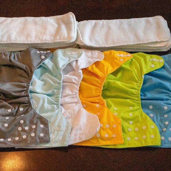 ALVABABY Baby Cloth Diaper 6 Pack with 12 Inserts One Size Cloth Diaper - Picture 1 of 3